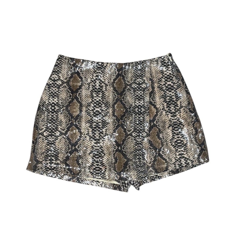 Endless Rose Sequin Snake Print Skort with Side Zipper Size Small